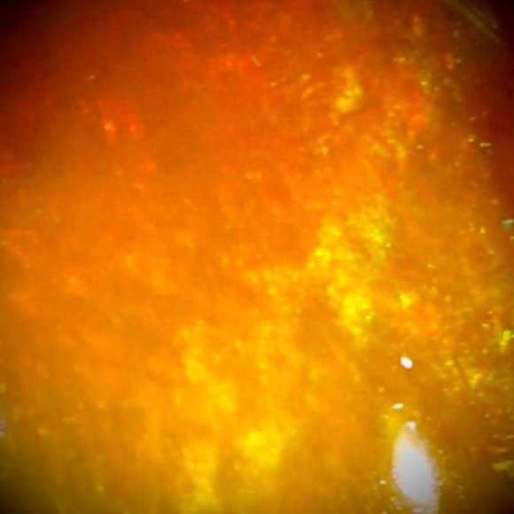 Orange Opal 1.19ct Platinum Finish Silver Ring - Picture 3 of 7